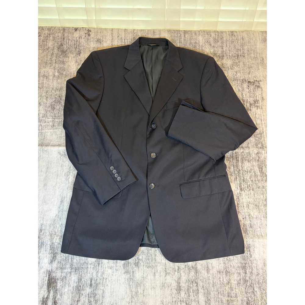 Martino Uomo Moda Mens Black 3 Button Blazer Suit Jacket 40R RN 99573